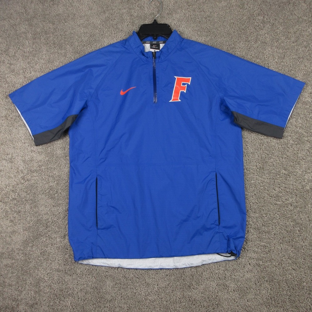 Florida Gators Jacket Mens Medium Blue Short Sleeve Nike Storm Fit Waterproof